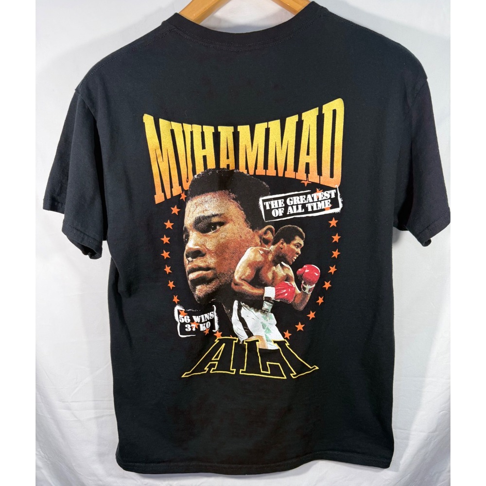 Muhammad Ali The Greatest Of All Time Graphic T-Shirt Black Large Hybrid Apparel